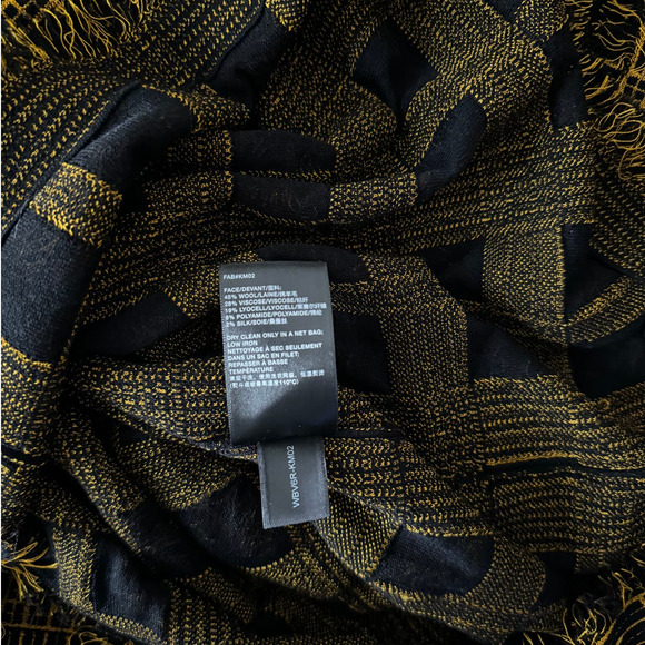 Lafayette 148 New York Plaid Jacquard Knit Fringed Sweater Dress Size L - Picture 9 of 9